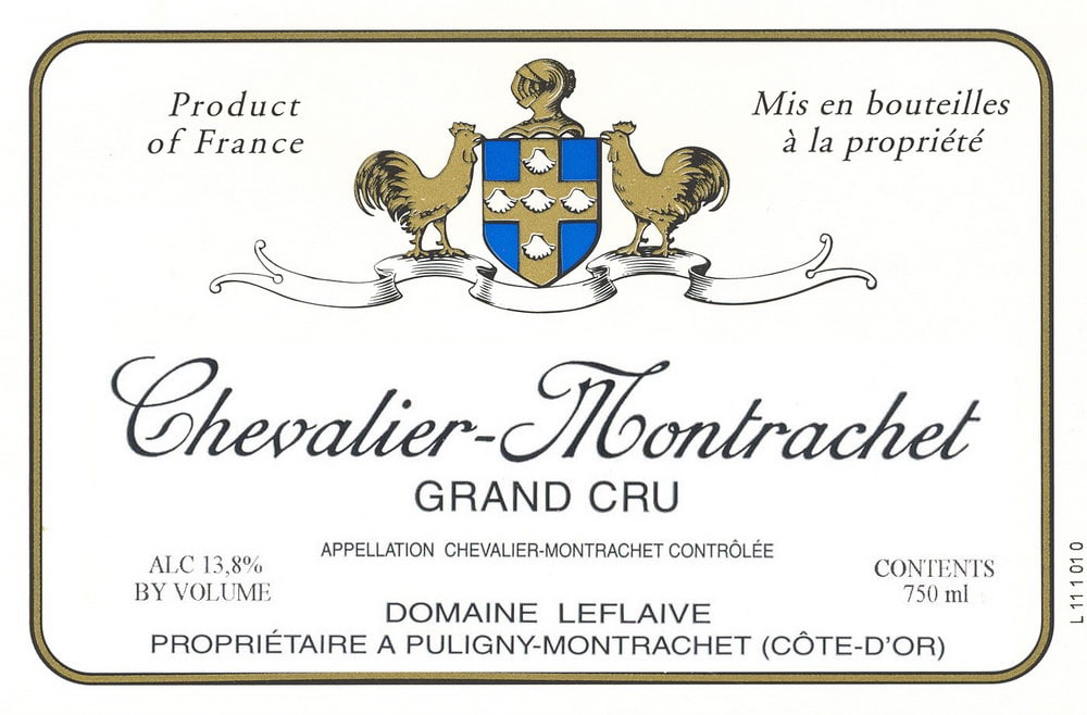 Этикетка вина шевалье Монраше Гран Крю