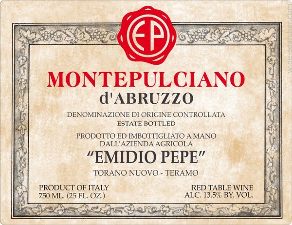 Этикетка вина Монтепульчано д'Абруццо