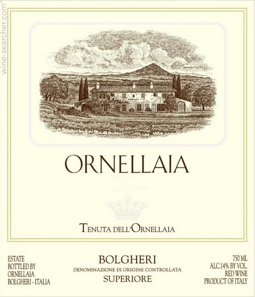 Этикетка Ornellaia Этикетка Ornellaia
